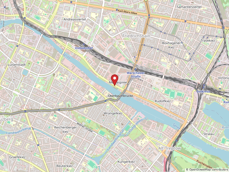 Map showing Mühlenstr., Berlin, Berlin, 10243, Germany