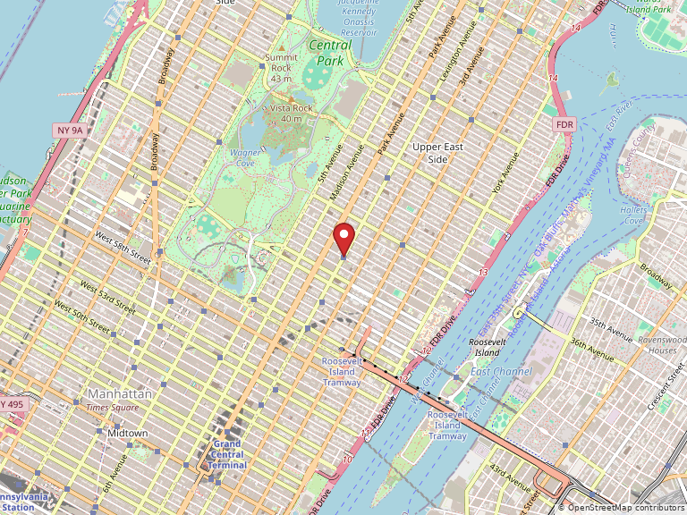 Map showing Lexington Ave, New York, NY, 10065, United States