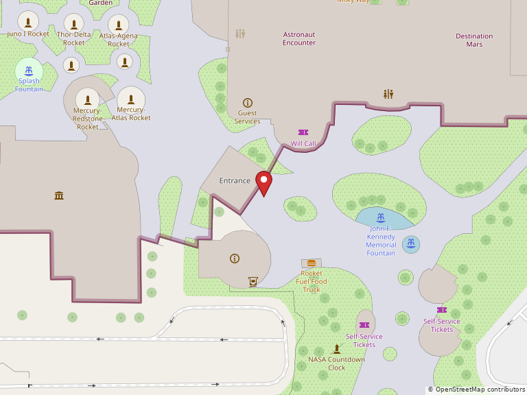 Map showing Kennedy Space Center, Florida