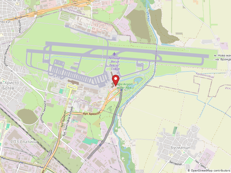 Map showing Terminal 2, Sofia, Sofia City, Bulgaria
