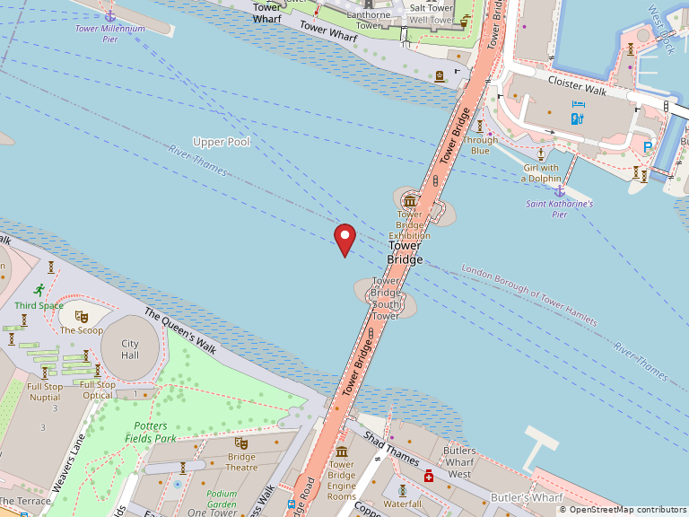 Map showing Butler's Wharf, England, United Kingdom