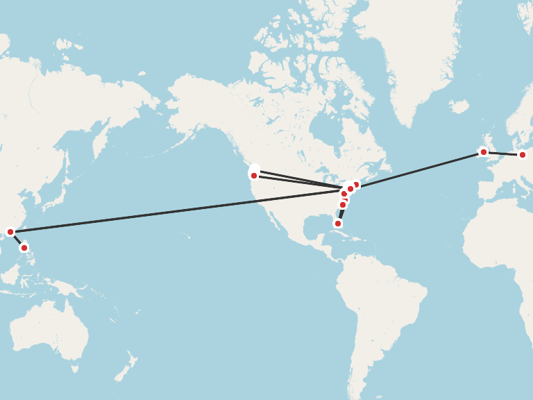 Map of the locations listed on this page
